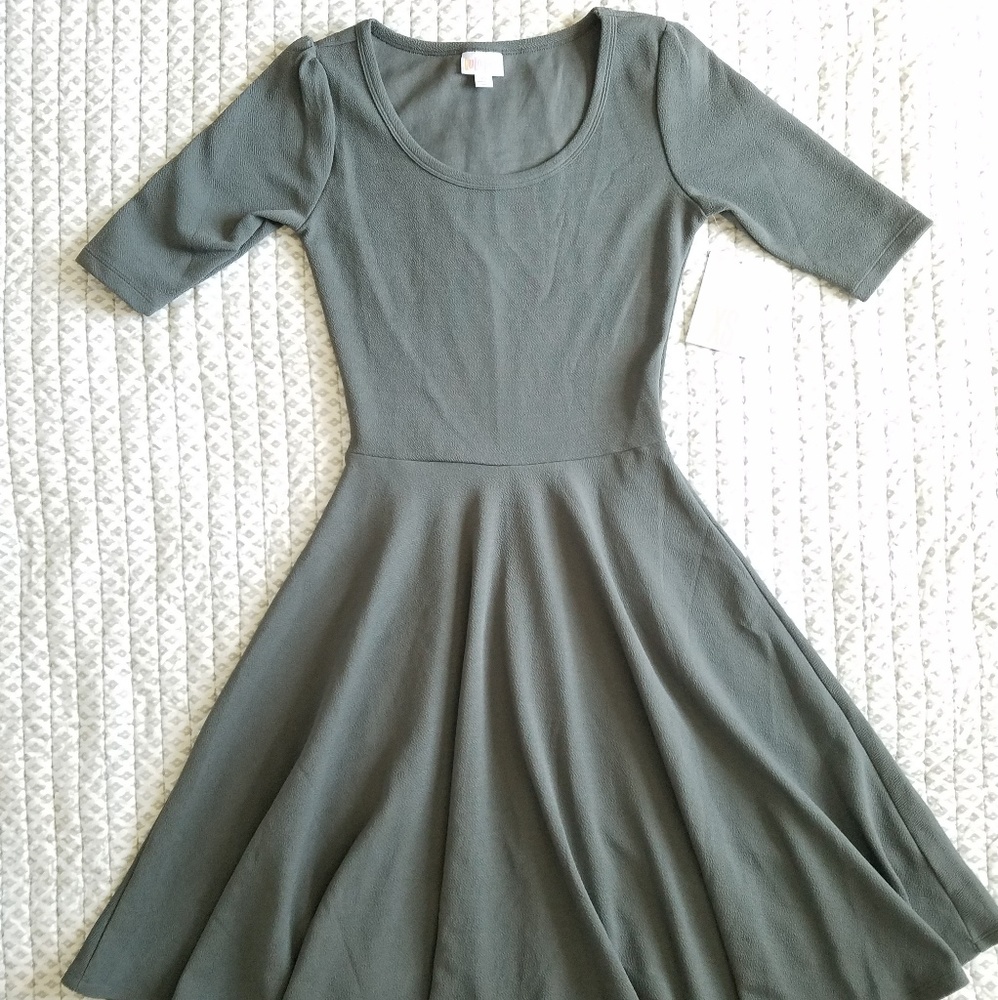 NWT Lularoe XS Nicole Dress Gray